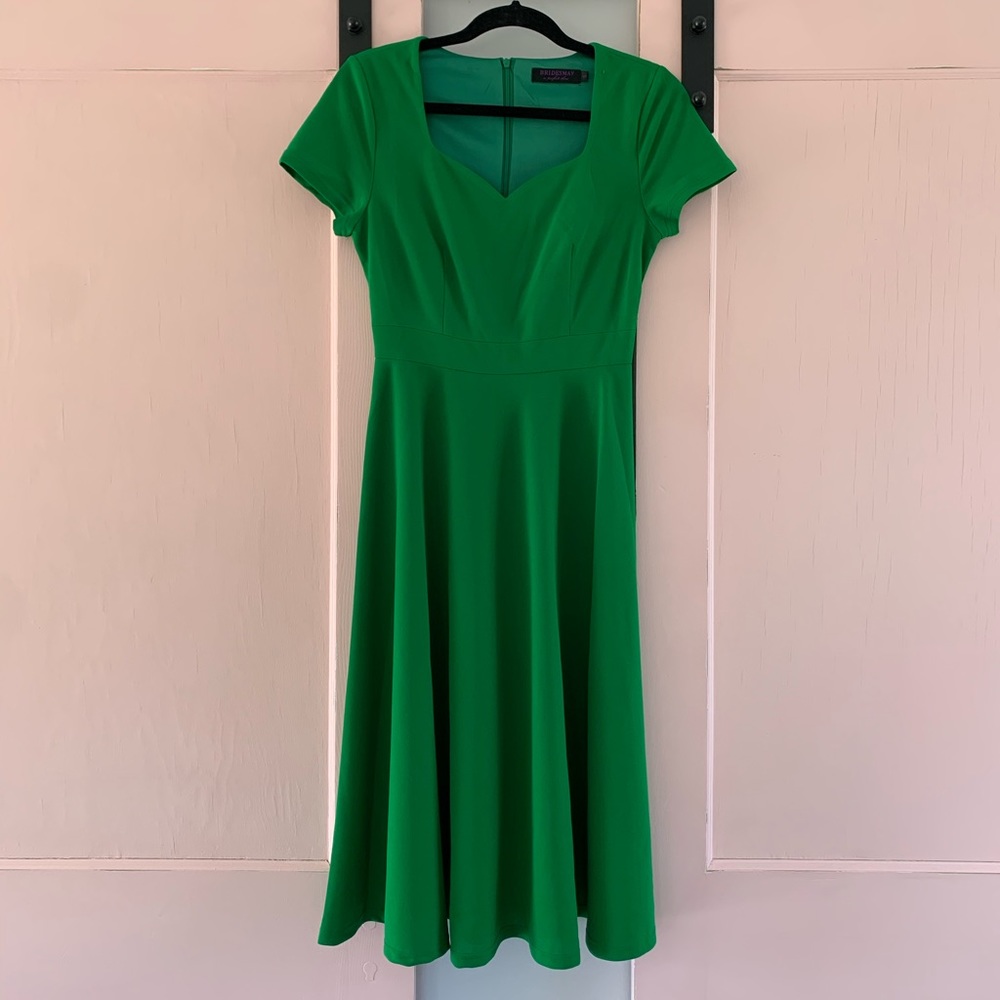 Bridesmay /  Kelly green dress/ small / vintage